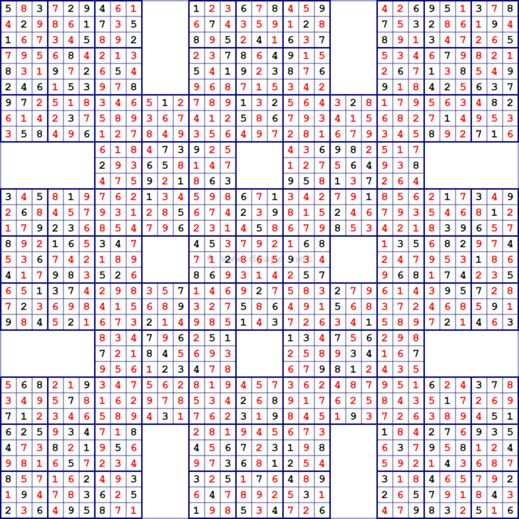 Printable 13 Grid Sudoku Puzzles