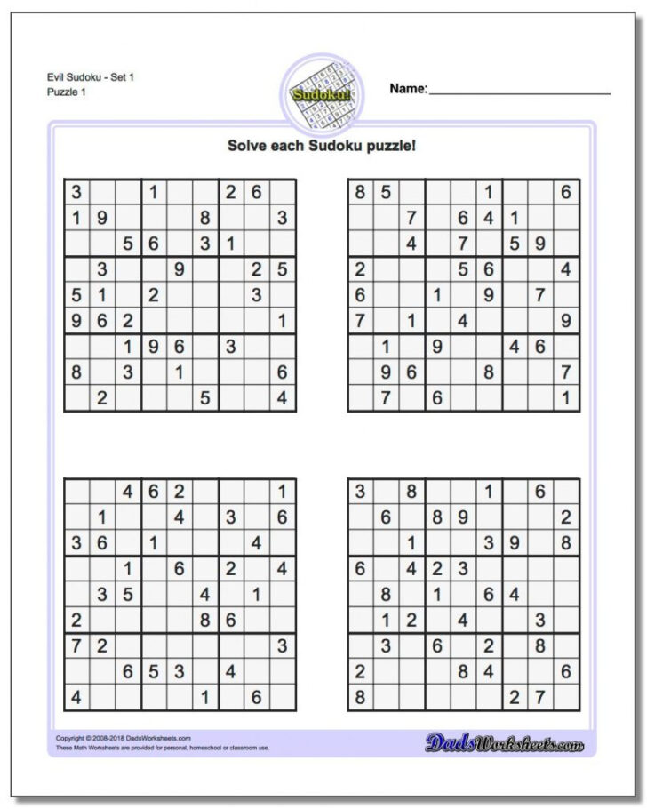 Printable +4 Square Sudoku