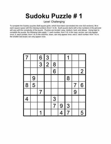 Printable 1-5 Sudoku