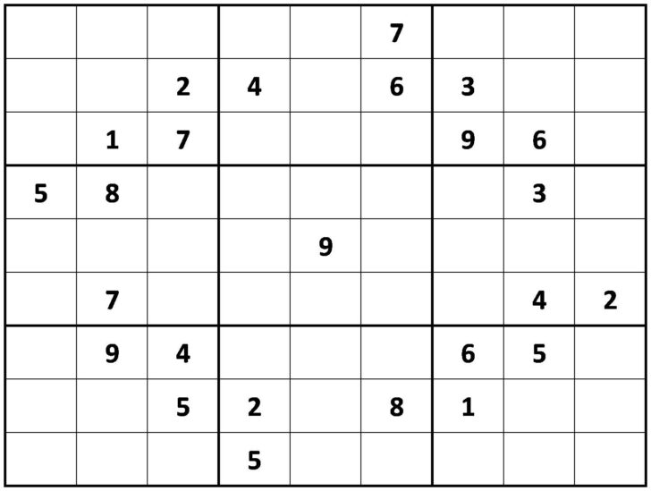 Extra Challenging Sudoku Printable Puzzles