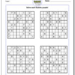 Printable Sudoku 4 Per Page That Are Wild Ruby Website