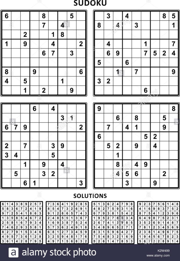 Free Printable Sudoku Puzzles 4 Per Page With Answers