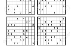 Printable Sudoku 4 Per Page With Answers Sudoku Printable