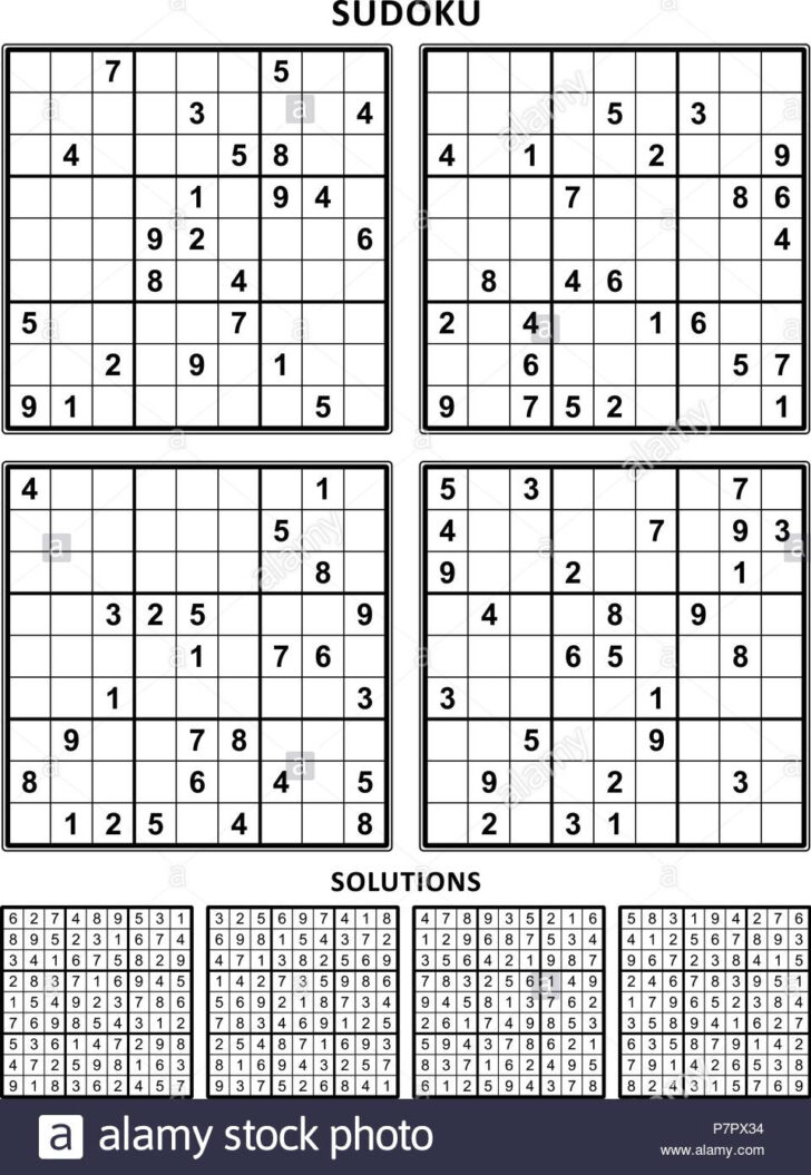 Small Free Easy Printable Sudoku Puzzles 4 Per Page