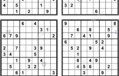 Printable Sudoku 4 Per Page With Answers Sudoku Printable