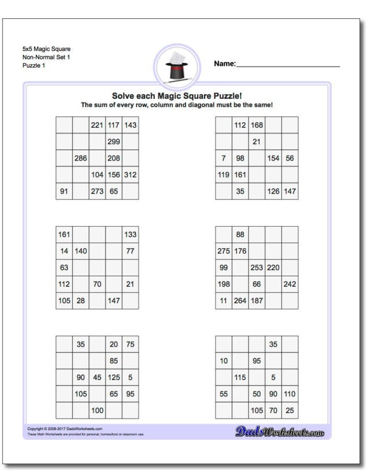 Printable 5*5 Sudoku