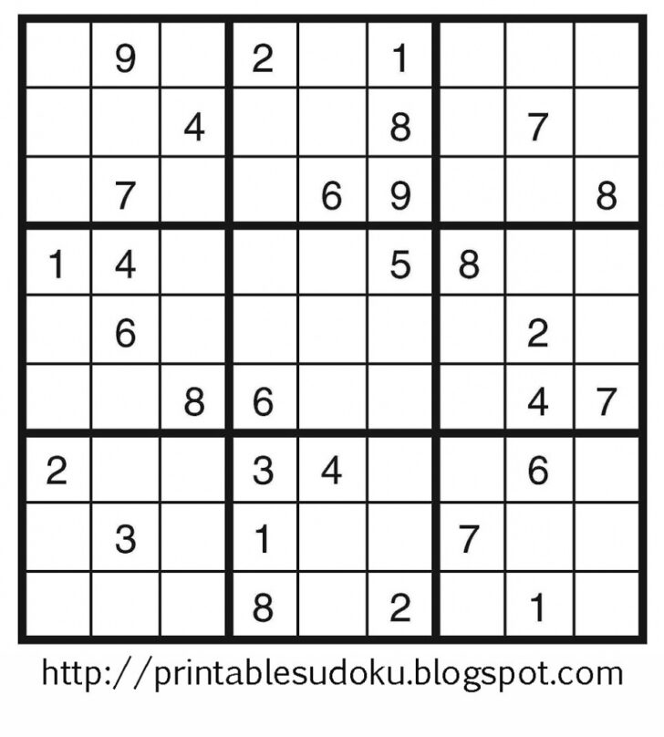 Printable 4 Square Sudoku