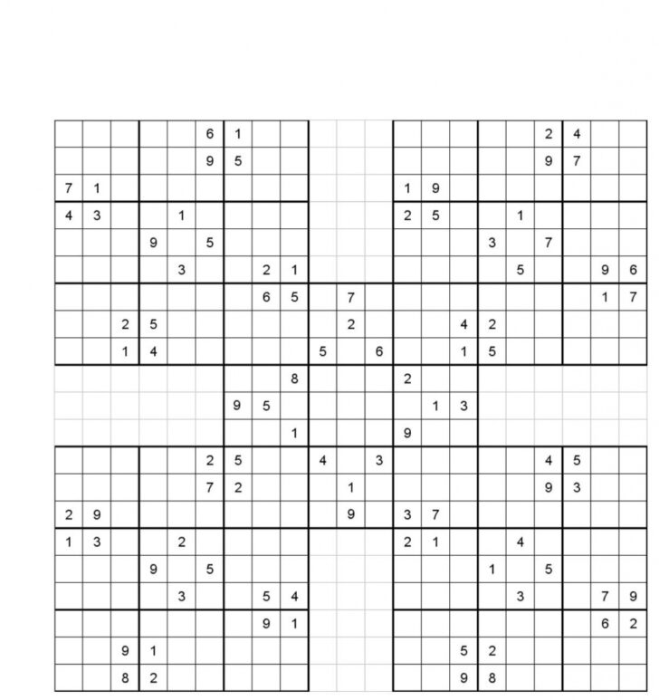 Printable 5 Square Sudoku
