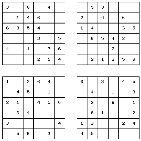 Printable Sudoku Puzzle 4 Per Page Oppidan Library