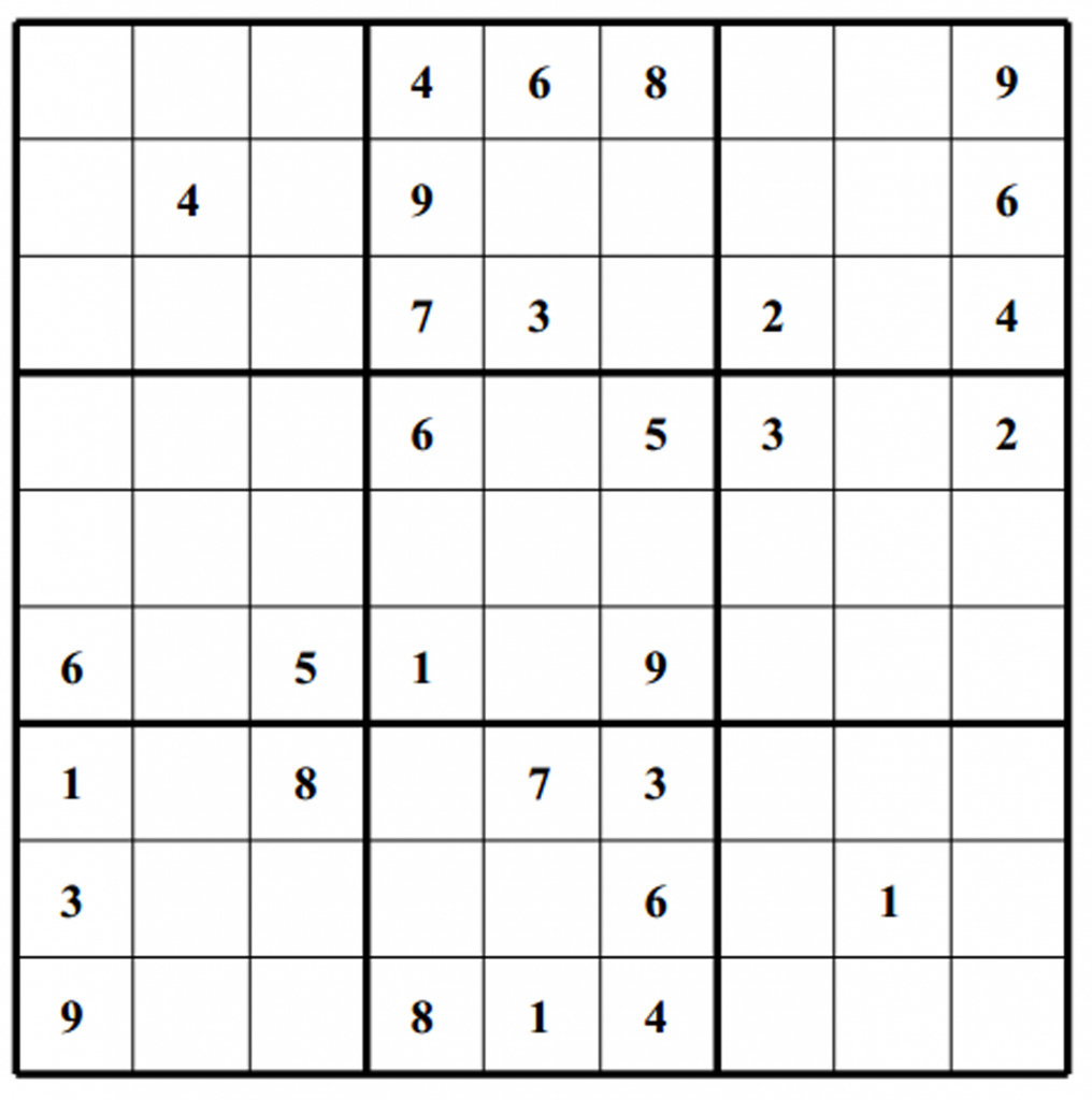 Printable Sudoku Puzzles 4 Per Page Printable Crossword Puzzles