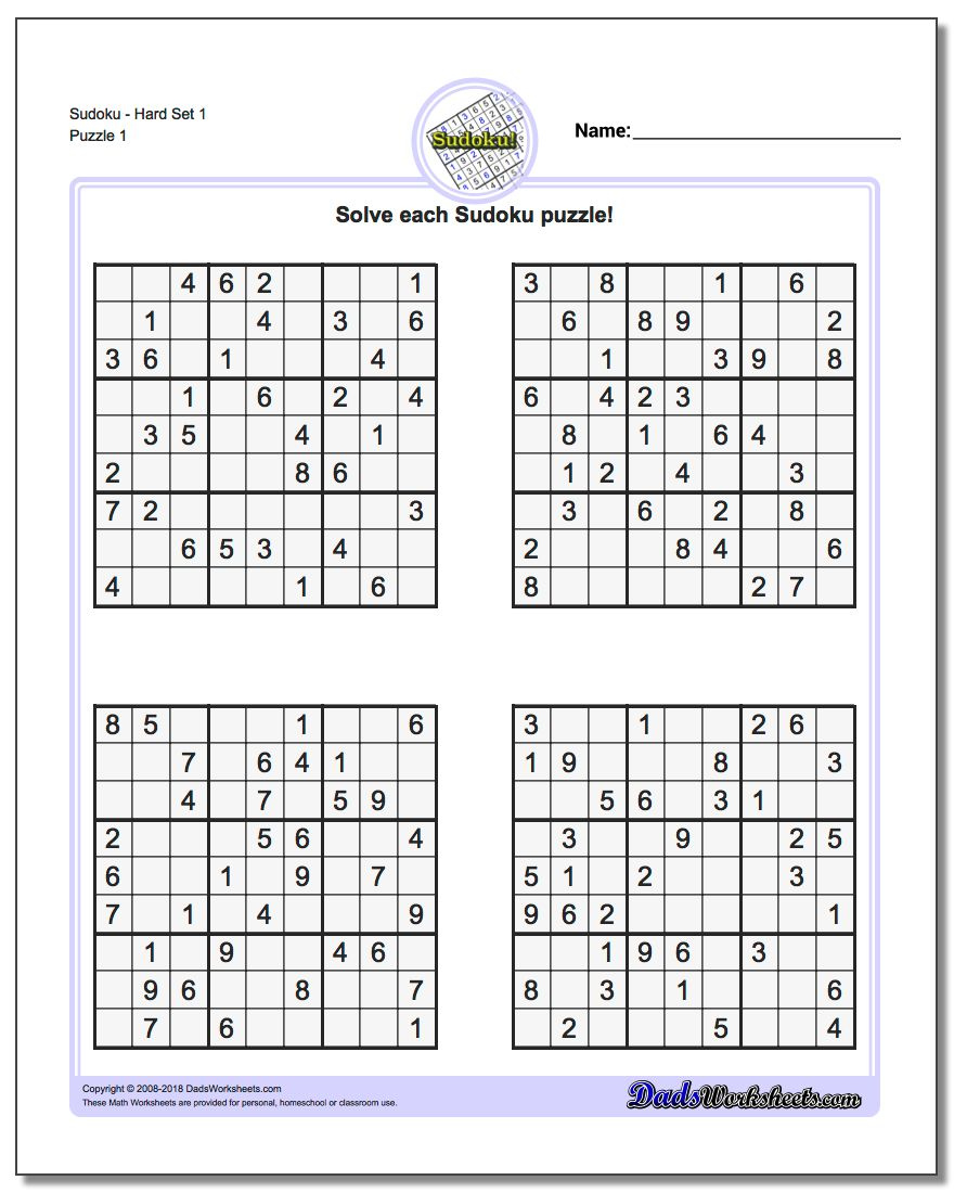 Printable Sudoku Puzzles Room Surf