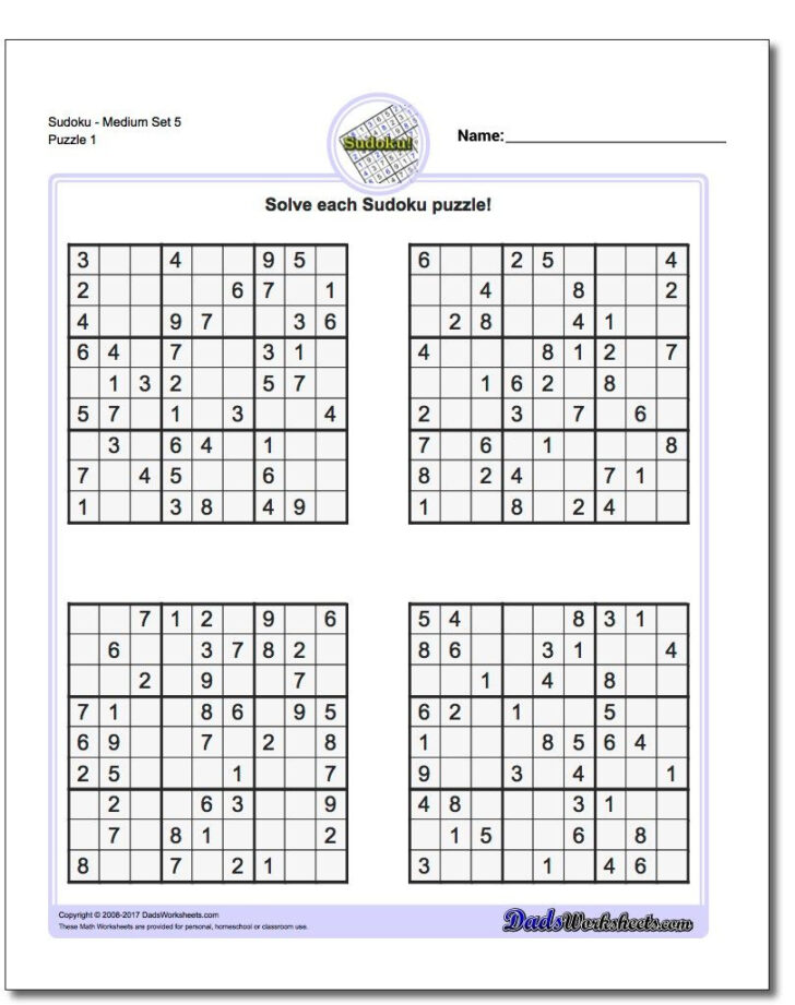 Printable Print Sudoku With Key