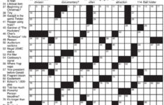 Sample Of Los Angeles Times Sunday Crossword Puzzle Tribune