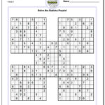 Samurai Sudoku Five Puzzle Set 1 Sudoku Worksheet Sudoku Puzzles