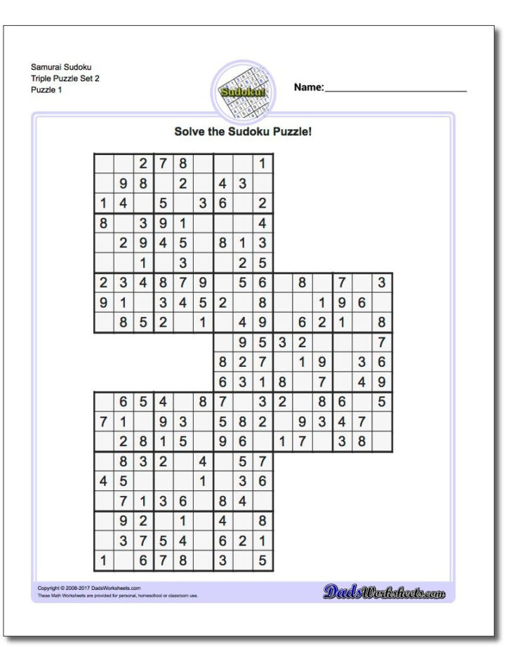 Printable Sudoku Triples