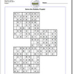 Samurai Sudoku Triples Math Worksheets Sudoku Puzzles Math 6