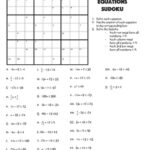 Solving Equations Sudoku By Smart And Acute By Kristy Gentry TpT