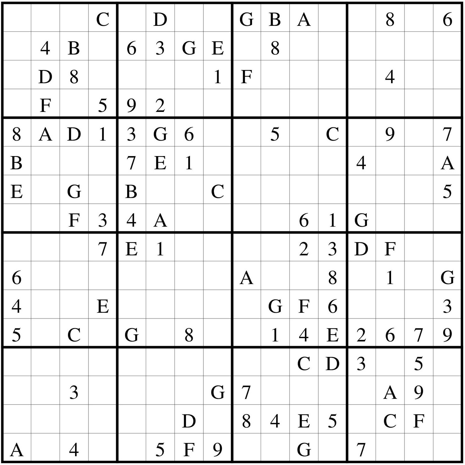 Sudoku 16 X 16 Para Imprimir Sudoku Da 16x16 Cerca Con Google Sudokus 