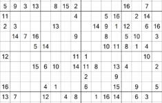 Sudoku 16 X 16 Para Imprimir Sudoku Puzzles Easy 13 16 Number