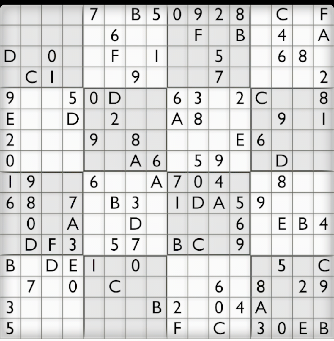 Sudoku 16 X 16 Para Imprimir Super Sudoku 16X16 Para Imprimir 