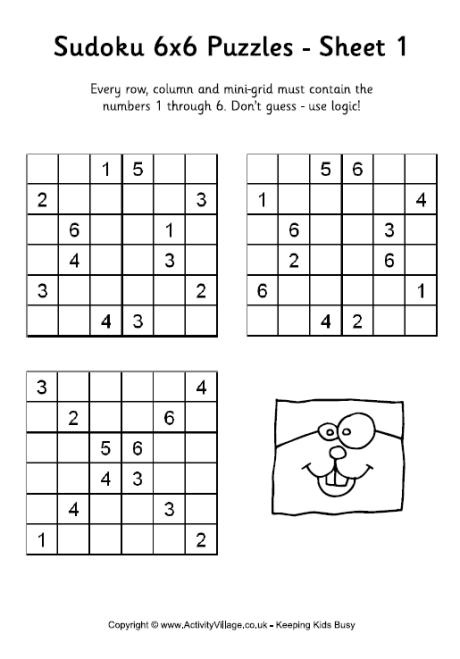 Printable Sudoku For Middle Schoolers