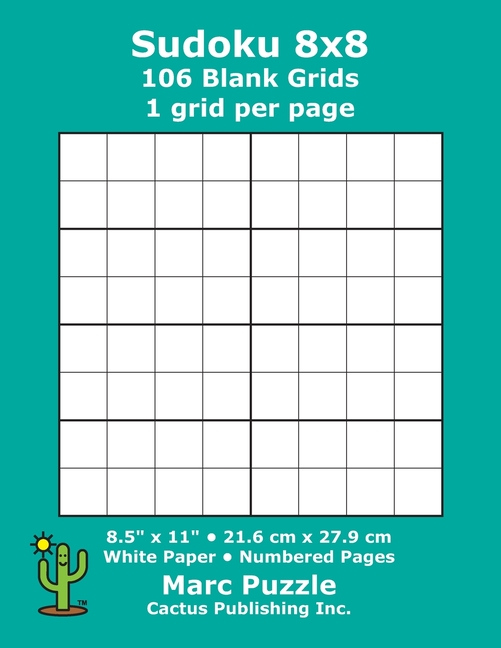 Sudoku 8x8 106 Blank Grids 1 Grid Per Page 8 5 quot X 11 quot 216 X 279 