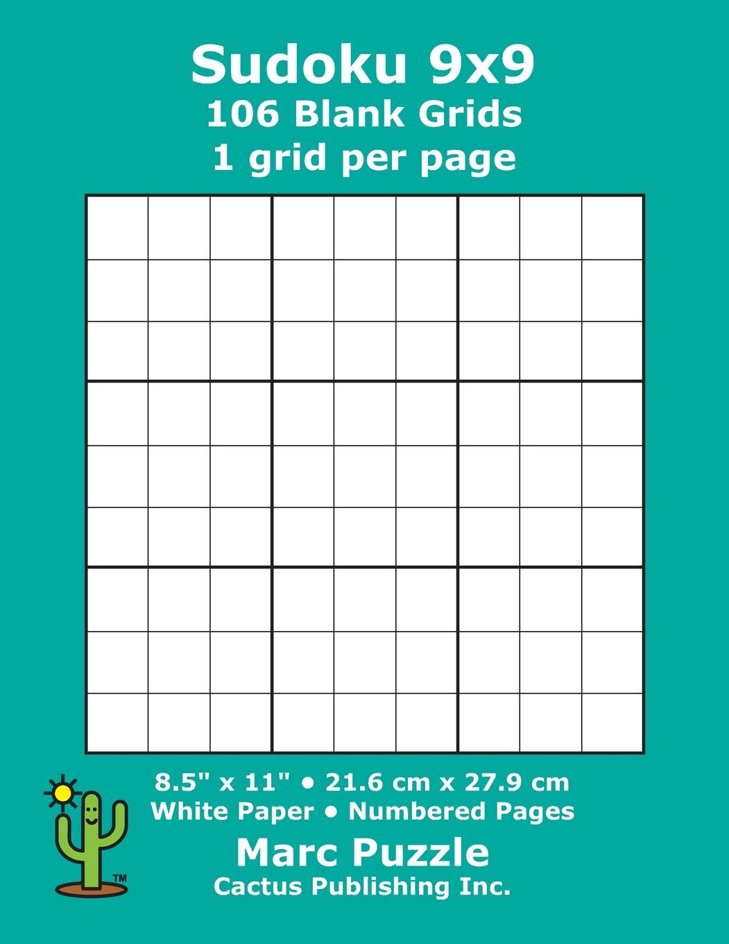 Sudoku 9x9 106 Blank Grids 1 Grid Per Page 8 5 quot X 11 quot 216 X 279 Mm 