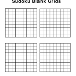 Sudoku Blank Printable Grids 4 Per Page Sudoku Printable