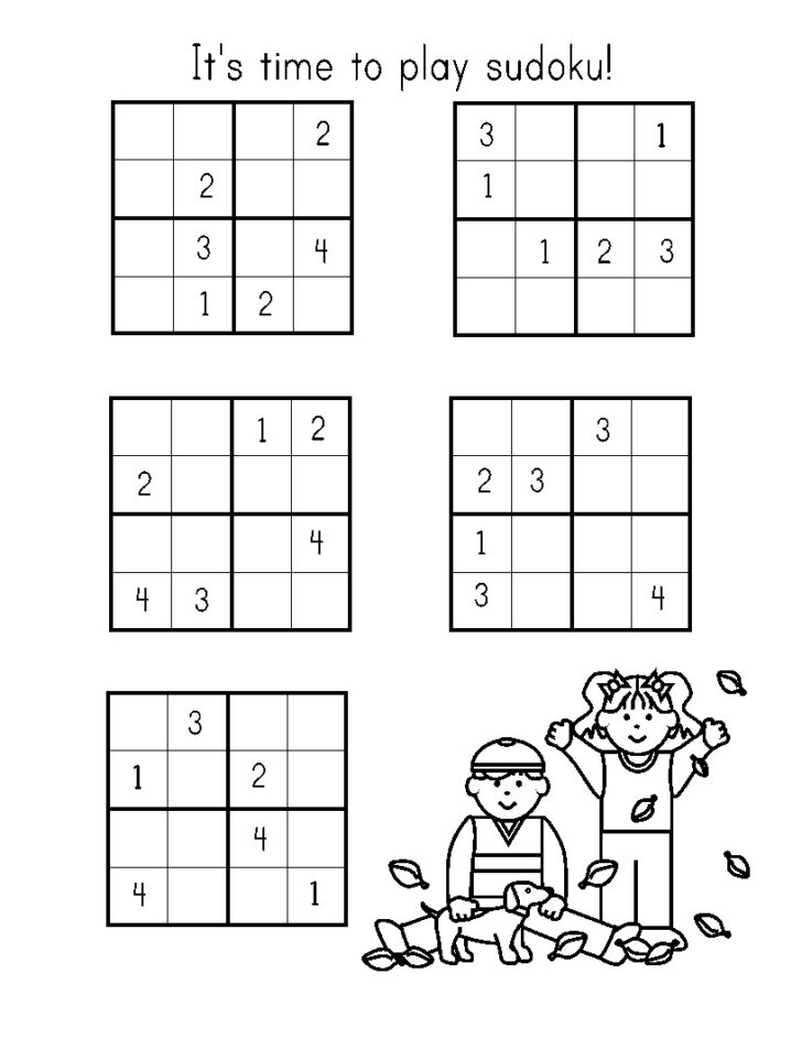 Printable Sudoku For Beginners 2×2