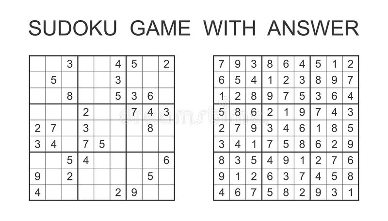 Sudoku Game With Answer Stock Vector Illustration Of Logic 85647095