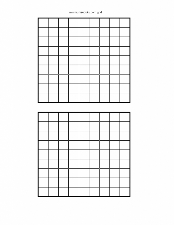 Printable Blank Sudoku Grid 8 Per Page