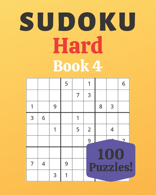 Sudoku Hard Book 4 100 Sudoku For Adults Large Print Hard 
