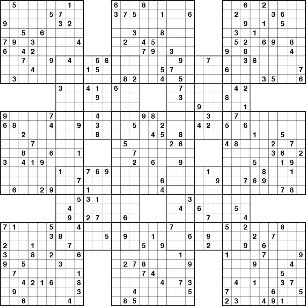 Sudoku High Fives Printable Kiddo Shelter 5 Grid Sudoku Printable 