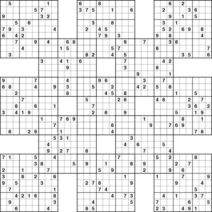 Sudoku Puzzles With 5 Squares Printable