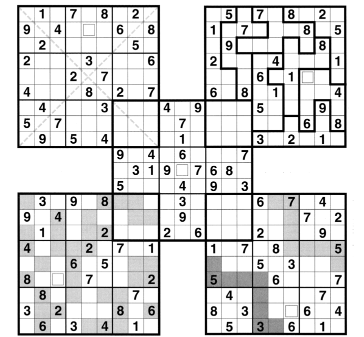 Sudoku High Five Puzzles Printable
