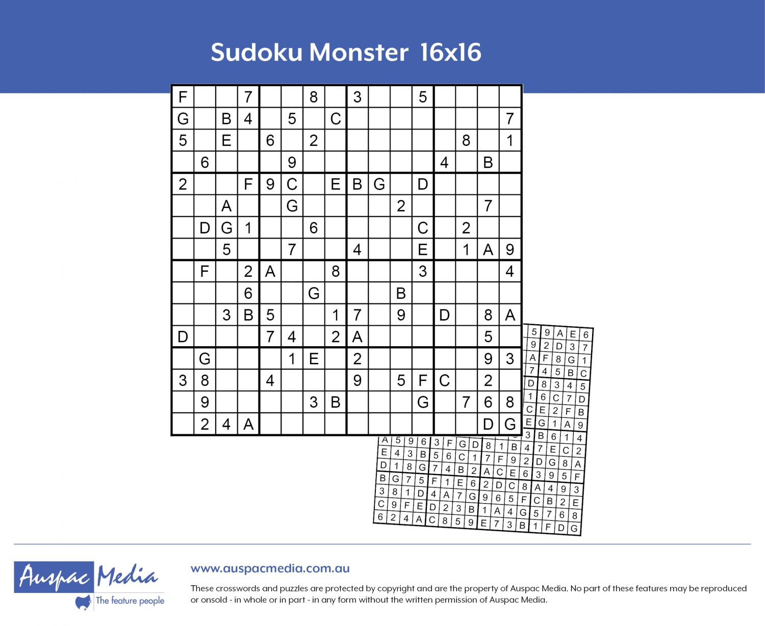 Sudoku Monster 16x16