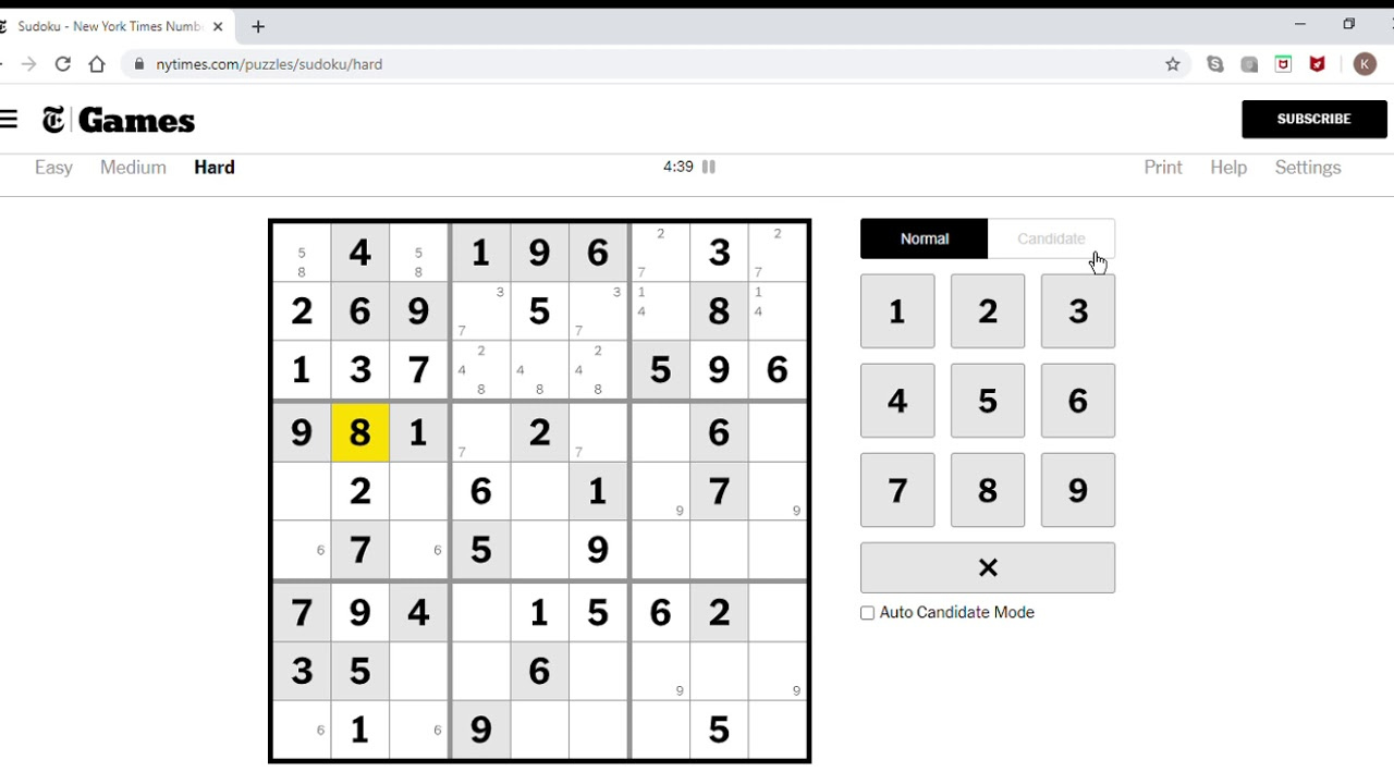 Printable Sudoku New York Times Hard Lyana Printable Sudoku