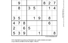 Sudoku Printable Krazydad Sudoku Printable