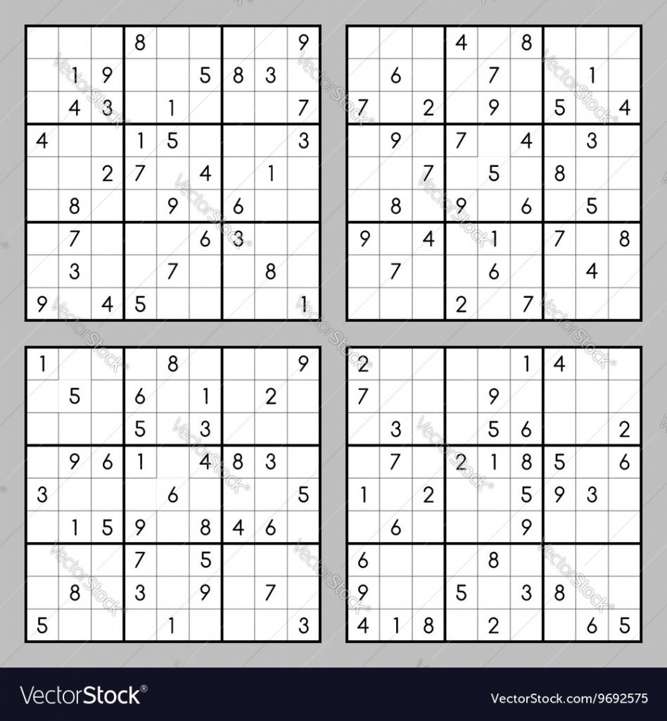Sudoku Puzzles Royalty Free Vector Image Vectorstock Printable 