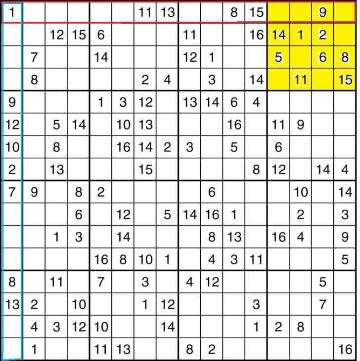 Sudoku 24 16 X 16 Printable