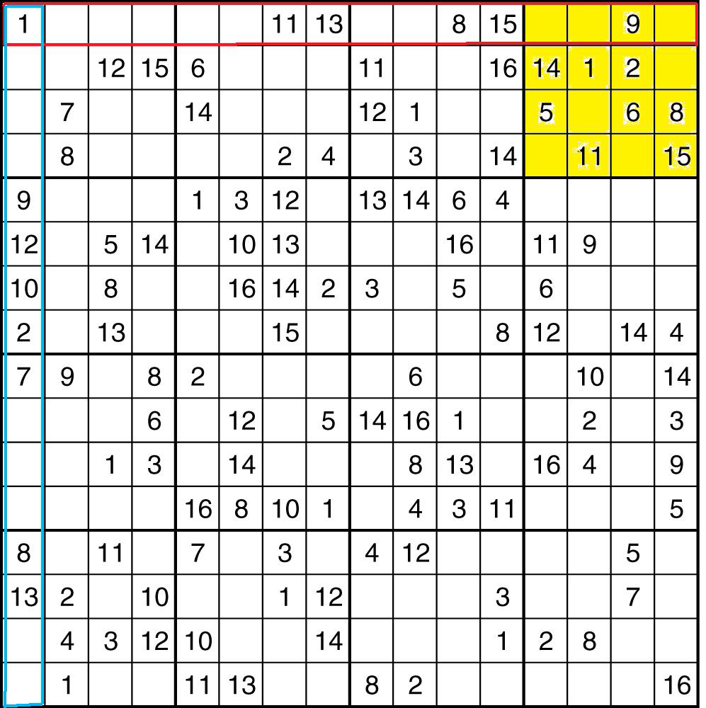 Sudoku Stampabili 16X16 Printable Template Free