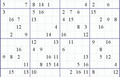 Sudoku Weekly Print This Puzzle 16x16 Hard Puzzle