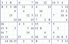 Sudoku Weekly Print This Puzzle 16x16 Medium Puzzle