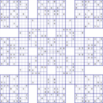 Super Samurai Sudoku 13 Grids Printable Samurai Sudoku Medium