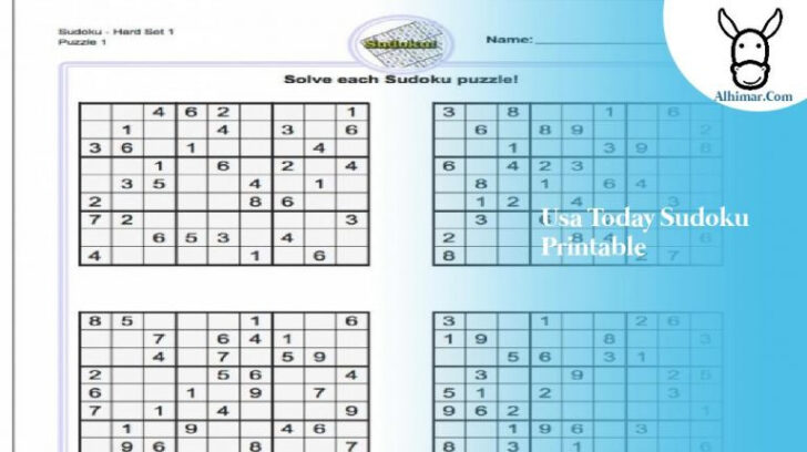 Printable Bongrain USA Today Sudoku