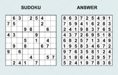 Vector Sudoku With Answer Stock Vector Khaladok 122285808