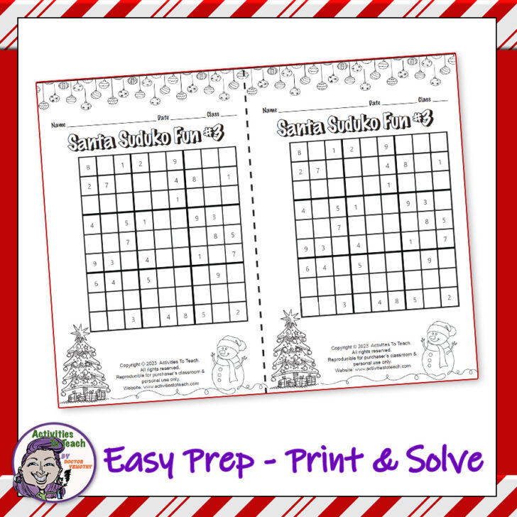 Thanksgiving Sudoku Spanish Answers