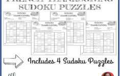 French Thanksgiving Sudoku Puzzles Homeschool - Etsy intended for French Thanksgiving Sudoku