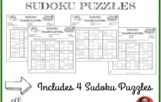 Spanish Thanksgiving Sudoku Puzzles Homeschool - Etsy pertaining to Spanish Thanksgiving Sudoku Answers