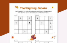 Thanksgiving Sudoku For Kids pertaining to Thanksgiving Sudoku Mayflower